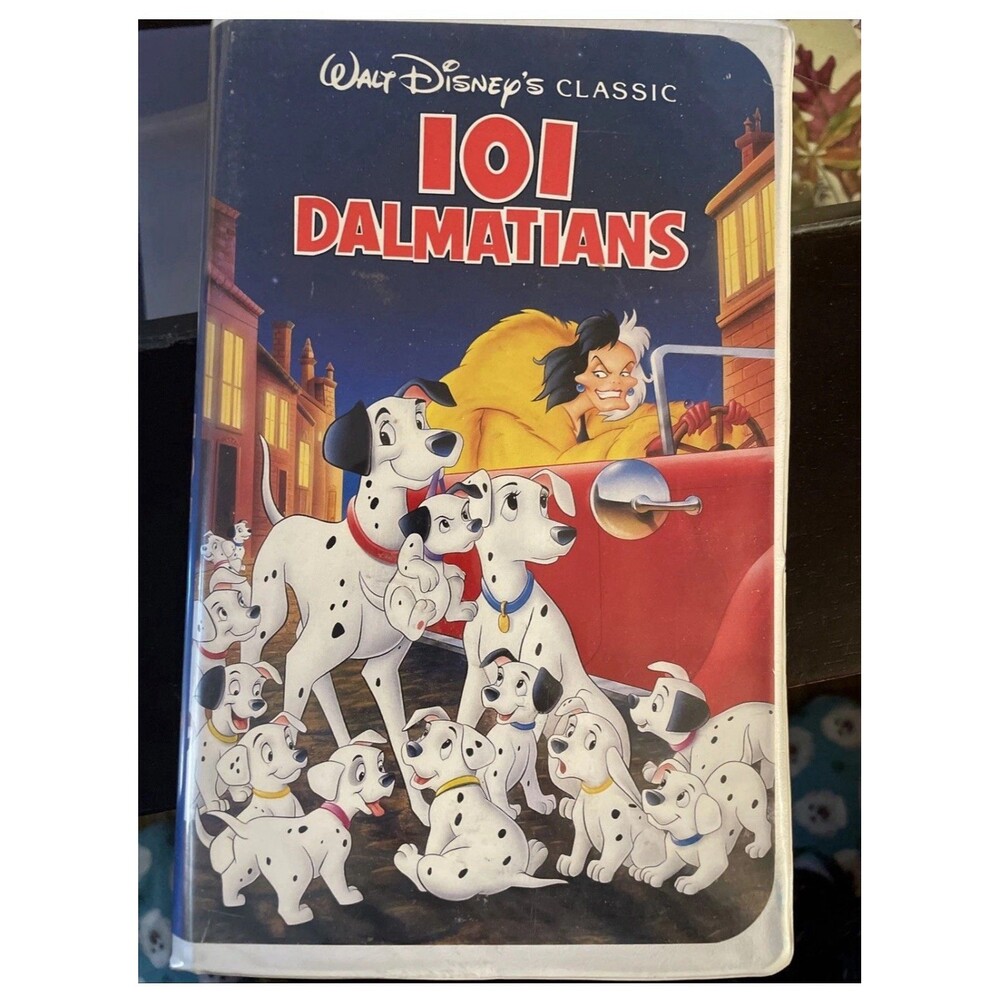 Disney Lot Of 5 Black Diamond VHS tapes Bambi Dalmations Rescuers Fox Good, Fair